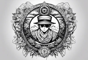 I want a half compas and half Mugiwara Luffy tattoo tattoo idea
