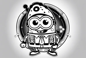spongebob as a minnion tattoo idea
