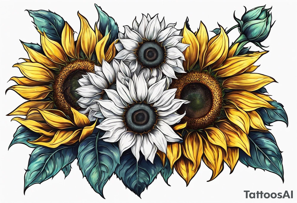 Sunflower for a male tattoo tattoo idea