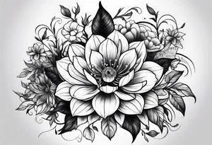 Dark feminine garden tattoo idea