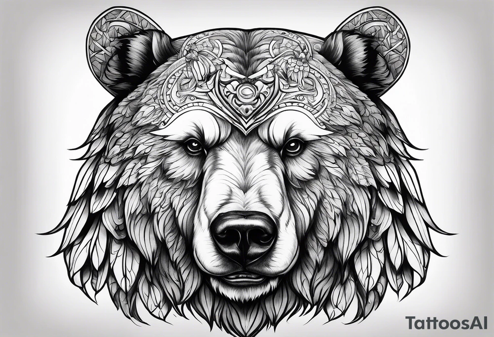 Winged bear tattoo idea