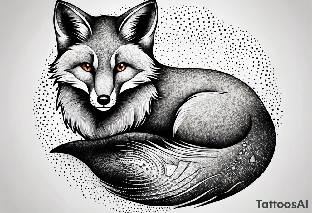 small, fox, pisces, tattoo idea