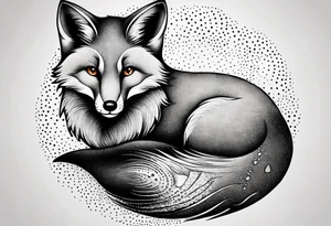 small, fox, pisces, tattoo idea