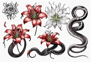 red  spider lily and a snake tattoo idea