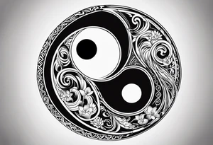 Ying yang with tribal tattoo idea