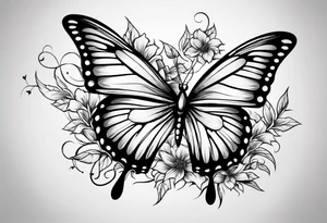 Butterfly with thorns tattoo idea