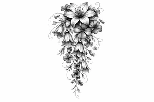 Cascading Irish flowers tattoo idea