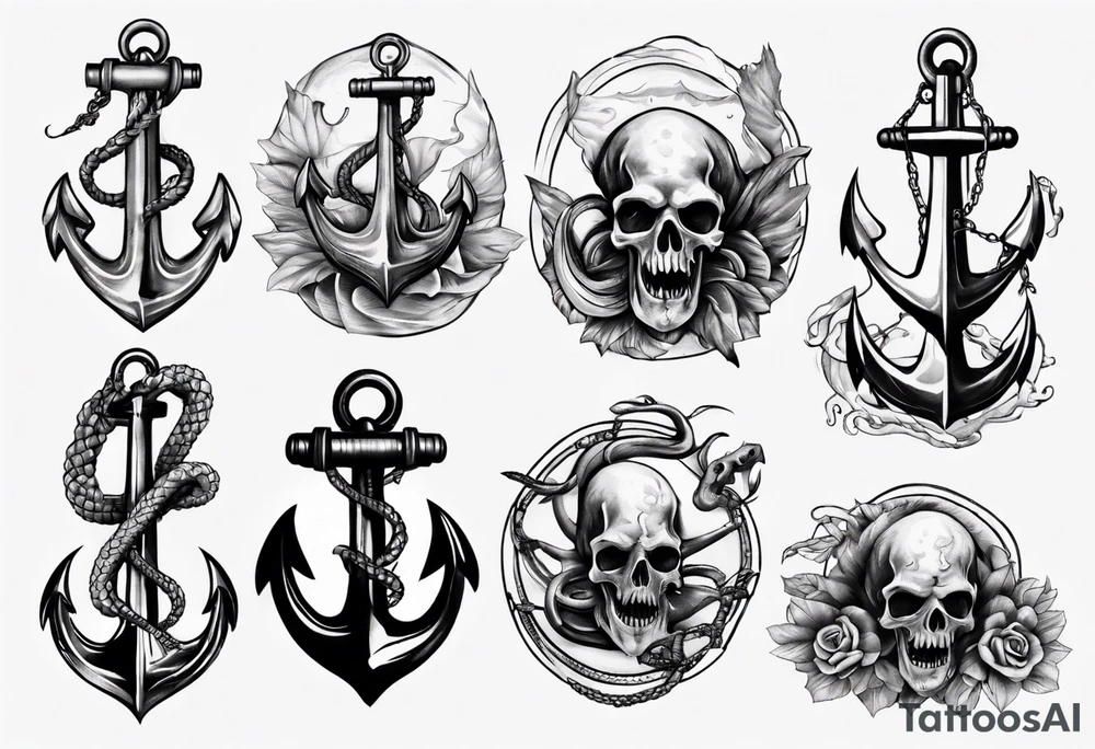 kraken wrapped around anchor tattoo idea