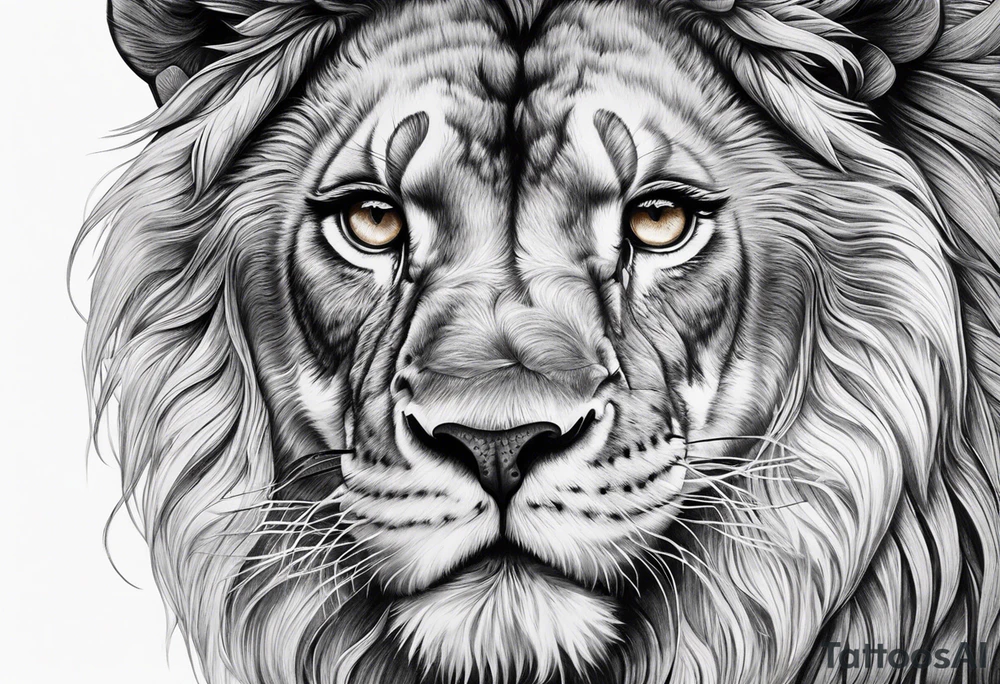 Half Lion eye half anake eye tattoo idea