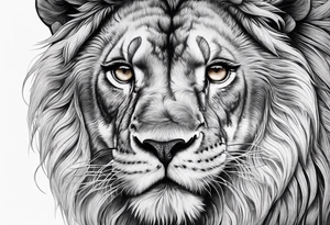 Half Lion eye half anake eye tattoo idea