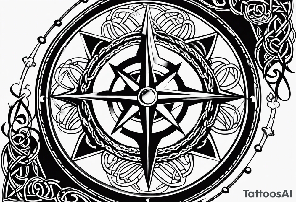 Celtic, forearm, half sleeve, anchor, compass tattoo idea
