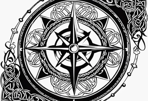 Celtic, forearm, half sleeve, anchor, compass tattoo idea