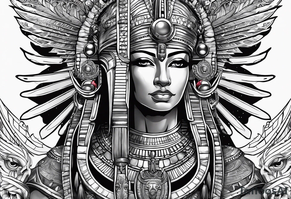 Egyptian gods in space tattoo idea