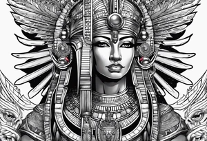 Egyptian gods in space tattoo idea
