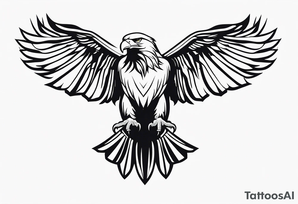 eagle full body fly vector tattoo idea