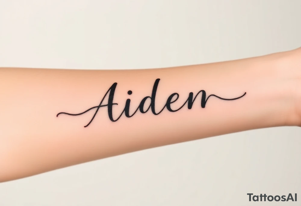 The name Aiden with a theme of love tattoo idea