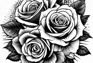 Roses, freedom and gun bullet tattoo idea