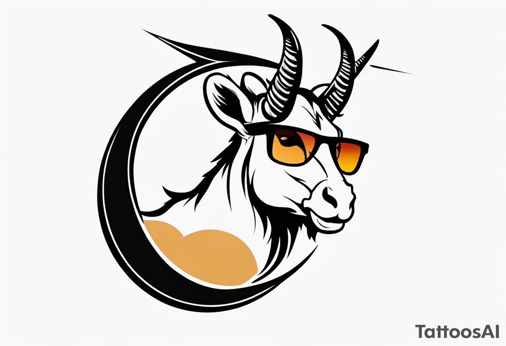 capricorn with sunglasses and a shotgun tattoo idea