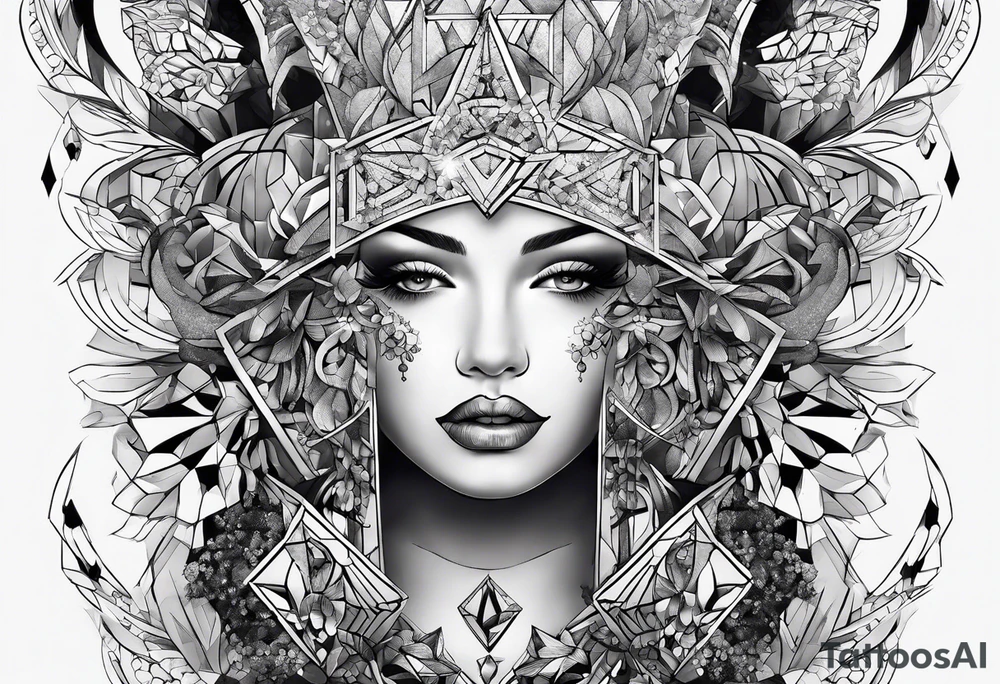 Abstract crystal tattoo idea