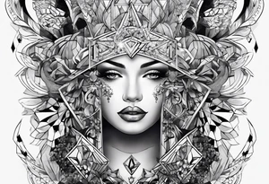 Abstract crystal tattoo idea
