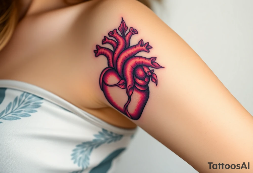 pretty sacred heart tattoo idea