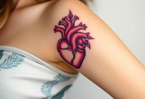 pretty sacred heart tattoo idea