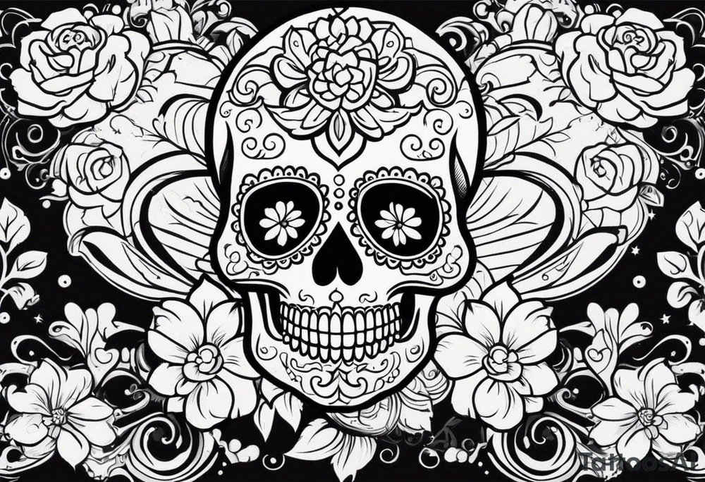 Day of the dead skull tattoo idea