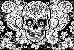 Day of the dead skull tattoo idea