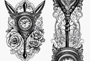dagger with hour glass tattoo idea