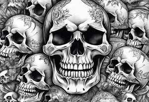 Skull teeth with cool oranemts around tattoo idea