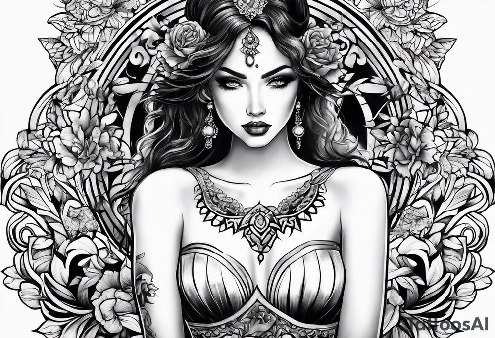 black and white tattoo idea