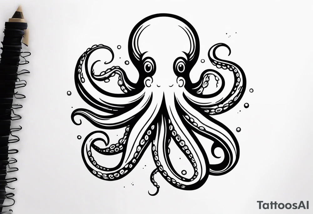 Electric octopus natural tattoo idea