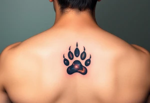 Dog paw print nebula tattoo idea