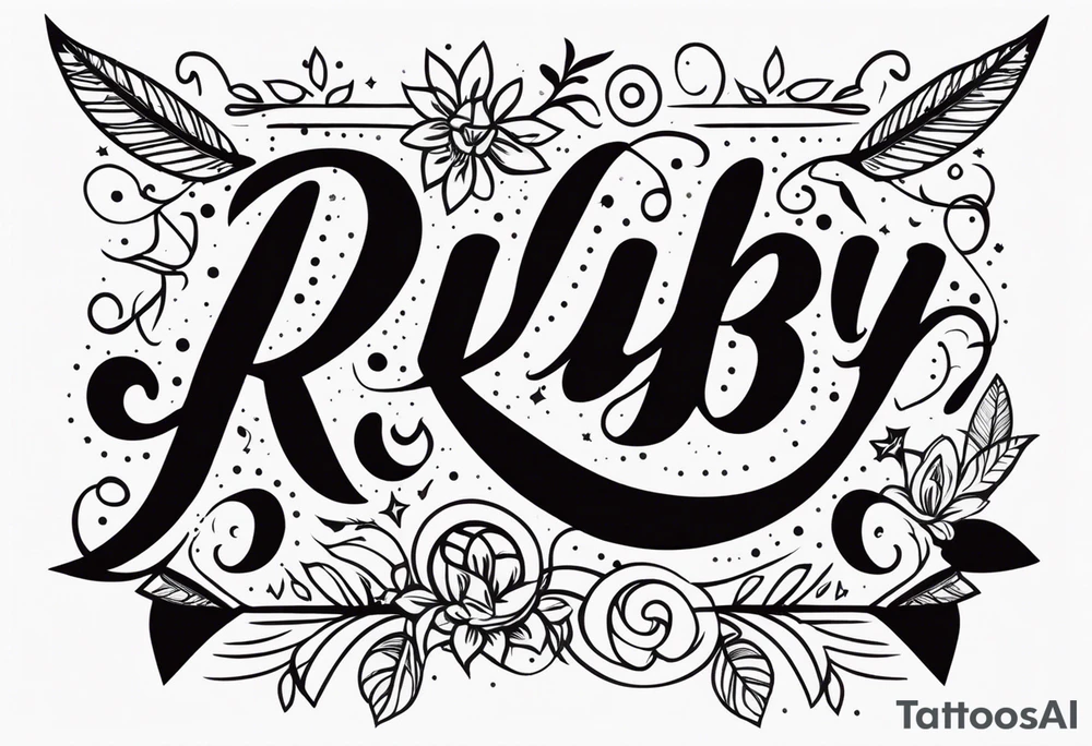Generate a pretty tattoo with the name of: Ruby tattoo idea