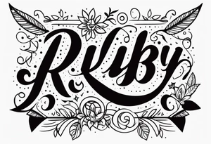 Generate a pretty tattoo with the name of: Ruby tattoo idea