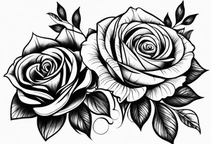 Roses with 2 names tattoo idea