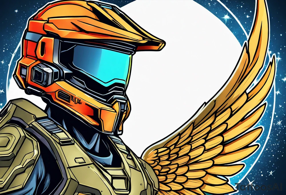 a halo over wings tattoo idea