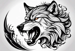wolf growling tattoo idea