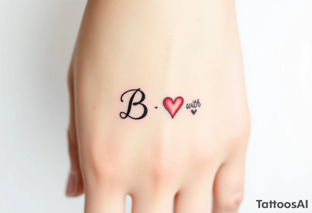 B with a heart tattoo idea