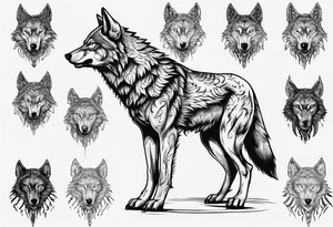 wolf standing on its hind legs tattoo idea