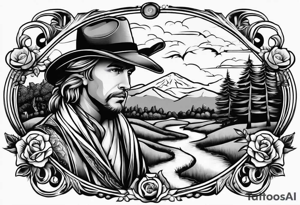 Texas theme forearm sleeve tattoo idea