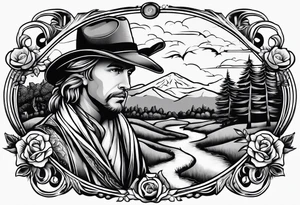 Texas theme forearm sleeve tattoo idea