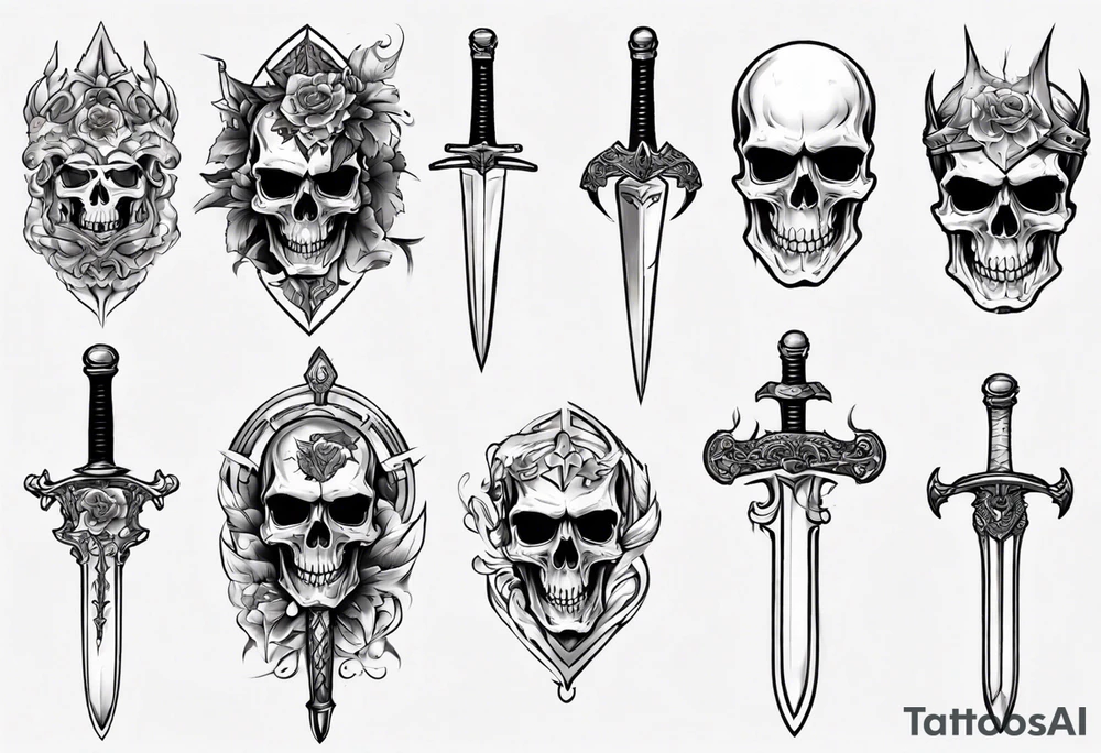 sword skull guard tattoo idea