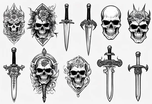 sword skull guard tattoo idea