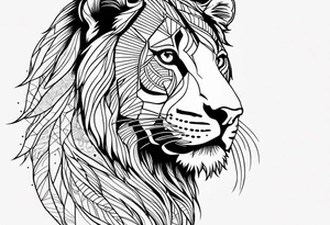De um leão para mulher tattoo idea
