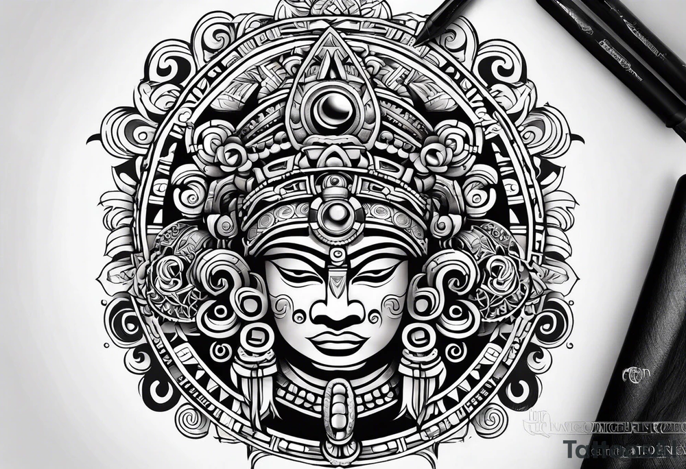 Mayan moon god tattoo idea