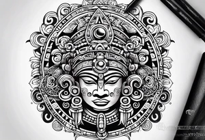 Mayan moon god tattoo idea