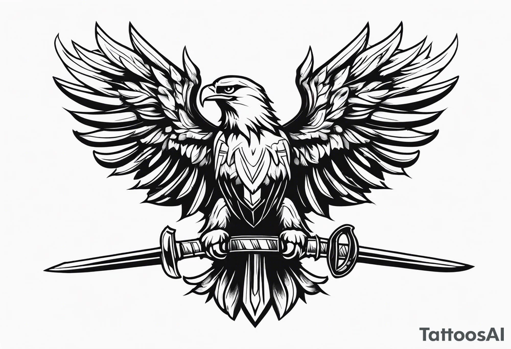 Eagle carrying sword tattoo idea