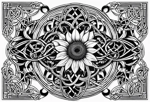 Sunflower Celtic knot seven tattoo idea