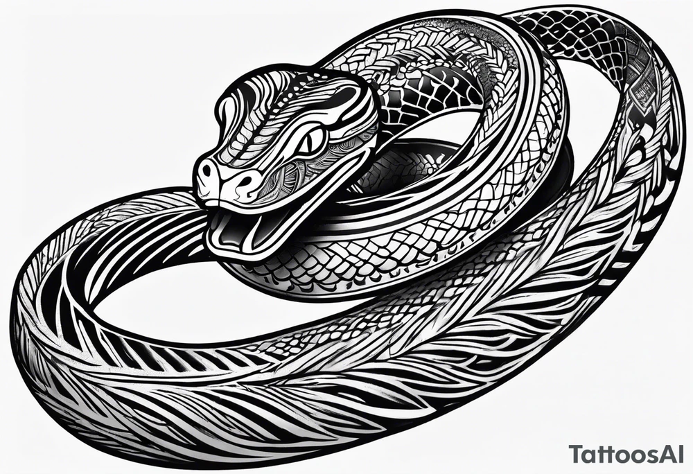 top of a snake straight line tattoo idea